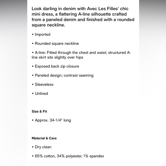 Avec Les Villes Sleeveless Denim Mini Dress - Picture 4 of 8